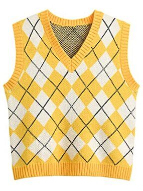 Preppy Knitted Sweater Vest - Sleeveless Crop Top